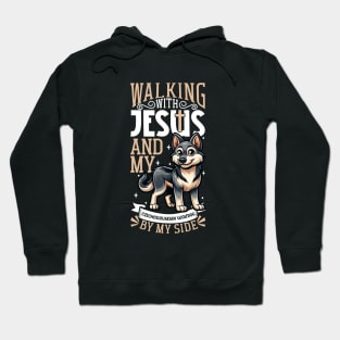 Jesus and dog - Czechoslovakian Wolfdog Hoodie